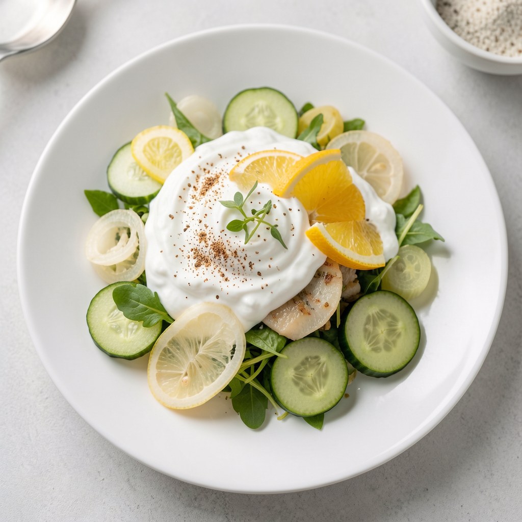 mizeria w sosie koperkowym