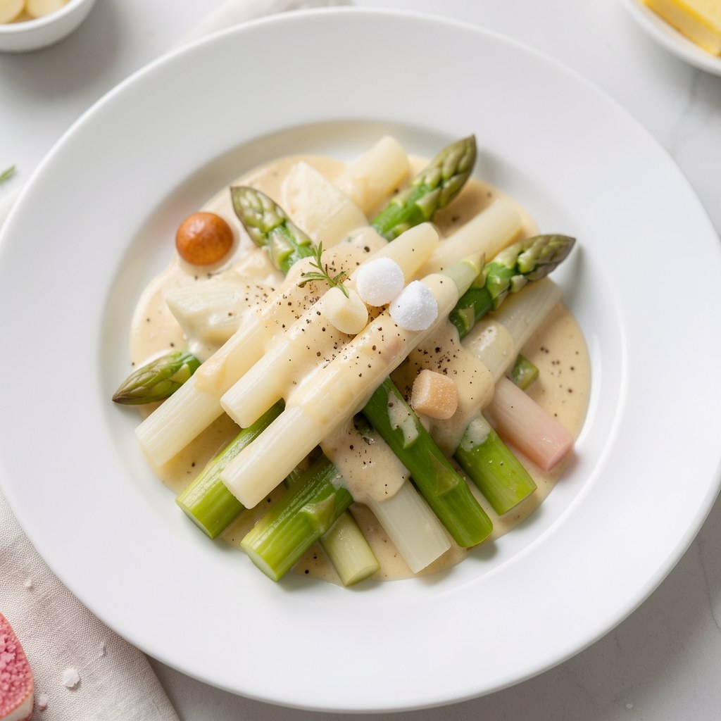 Szparagi w sosie beszamelowym