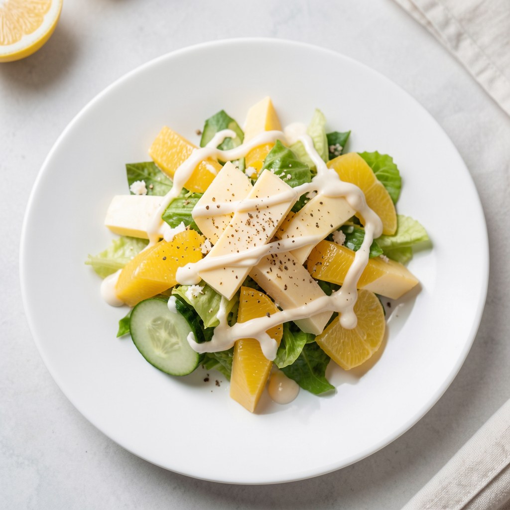 Sałatka z sera żółtego