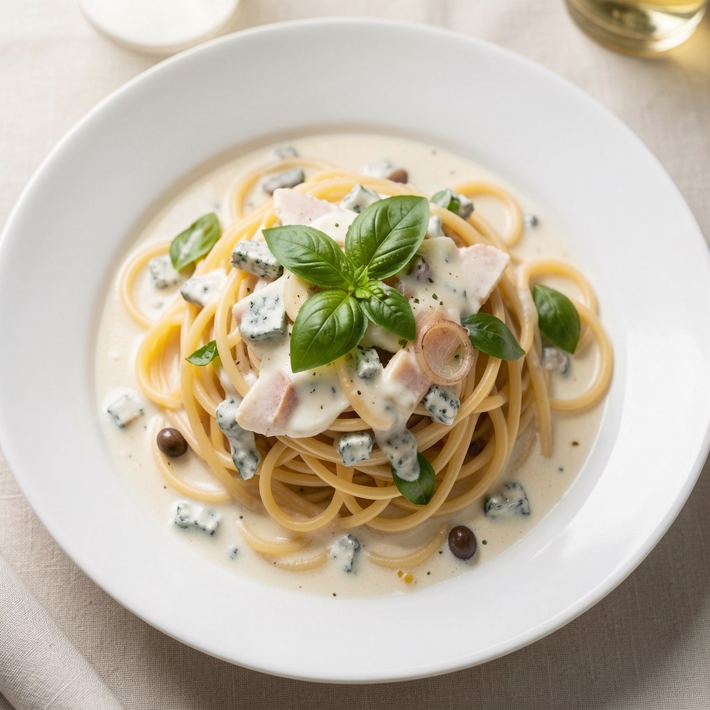 Spaghetti z bazylią