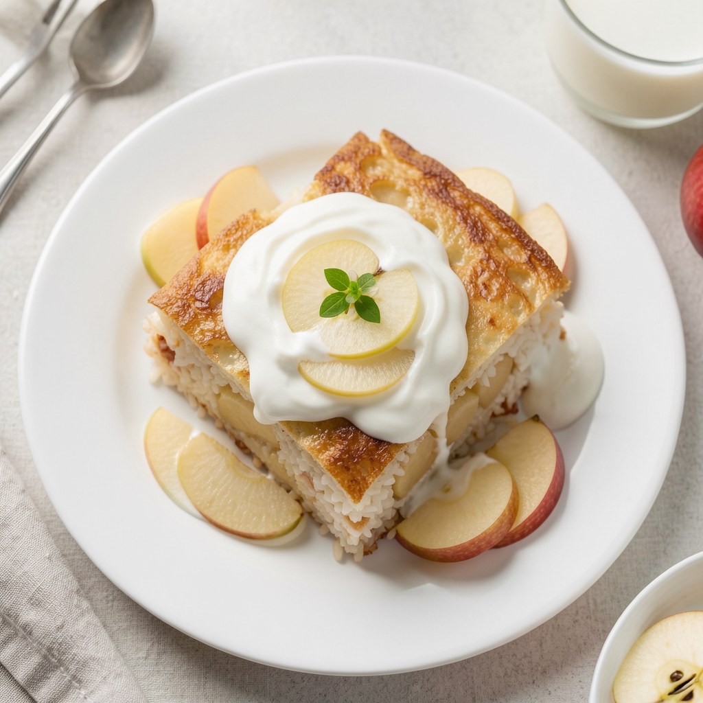 Ryżowa zapiekanka z jabłkami