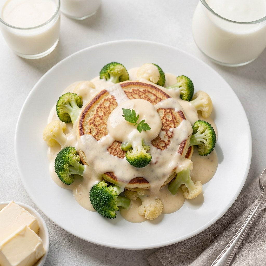 Naleśniki z brokułami z sosem beszamelowym