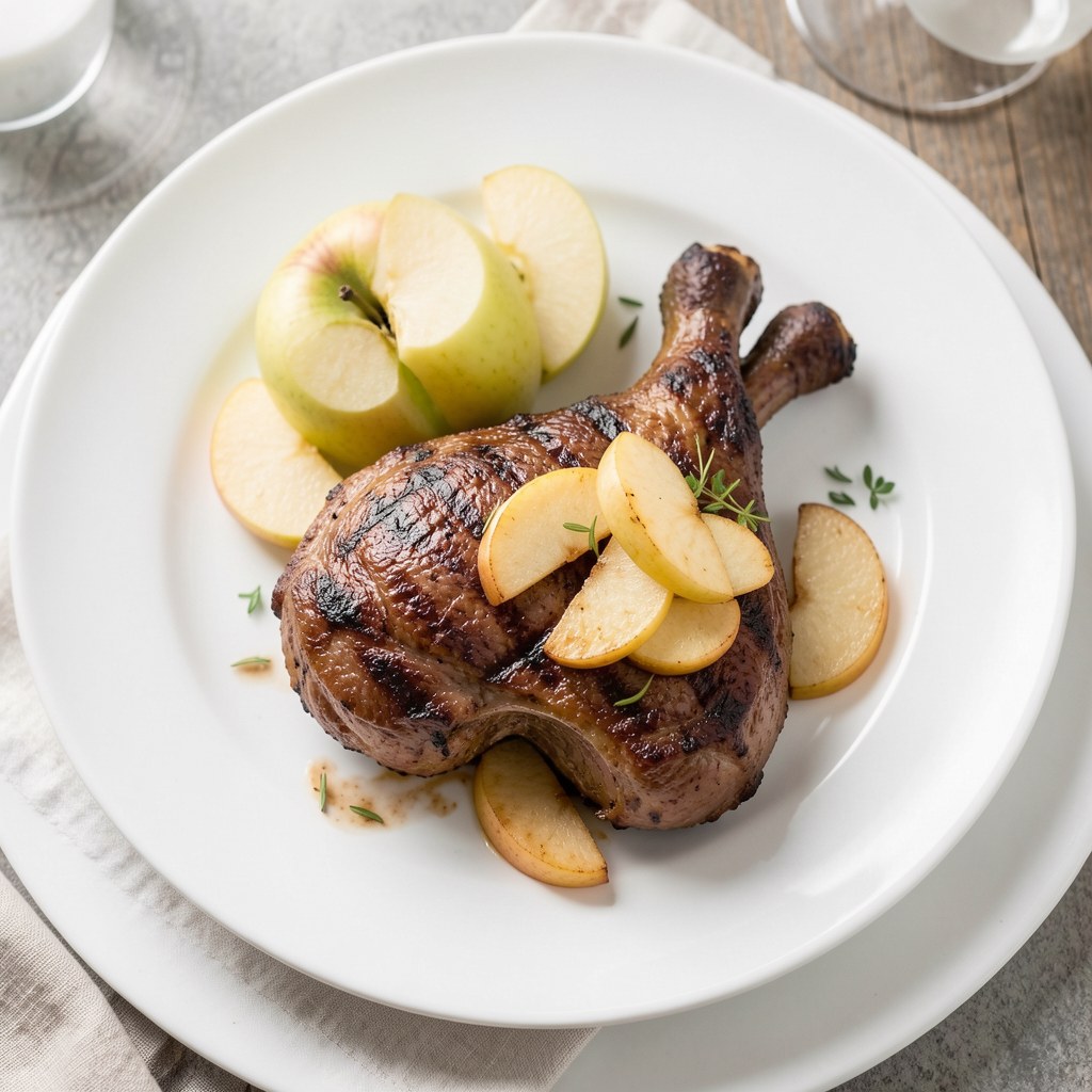 Grillowana wątróbka z jabłkami