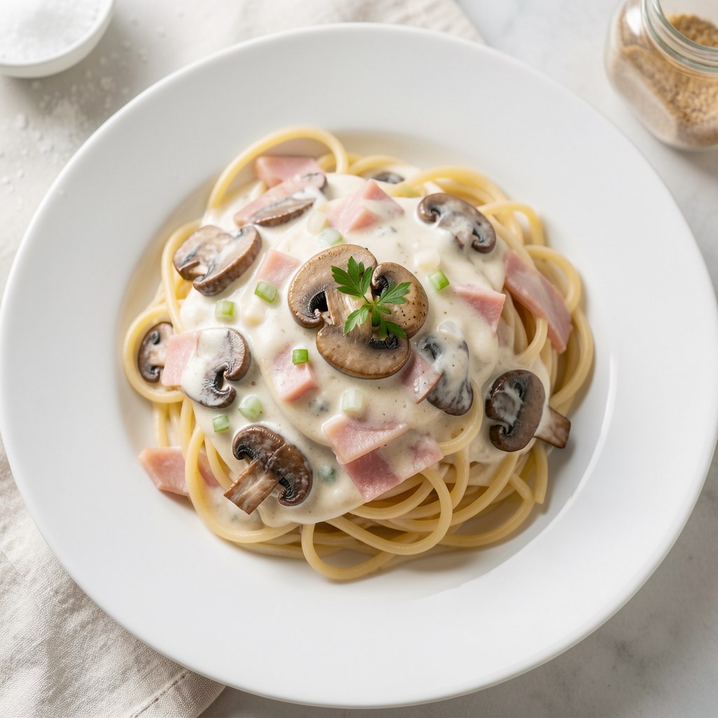 Spagetthi w sosie śmietankowym