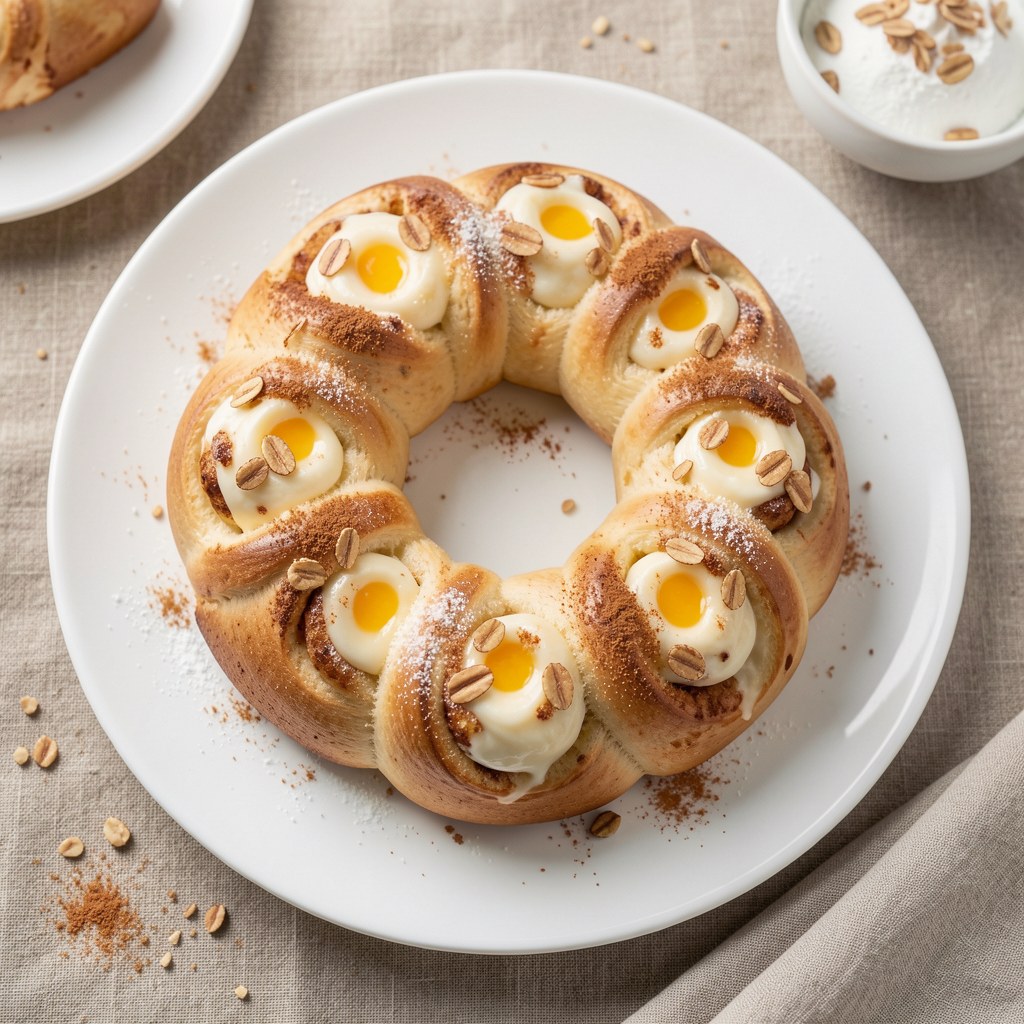 Wieniec dróżdżowo-serowy z masłem orzechowym