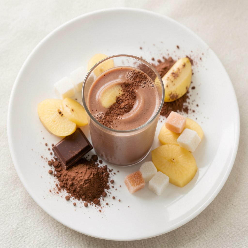 Napój czekoladowo -brzoskwiniowy