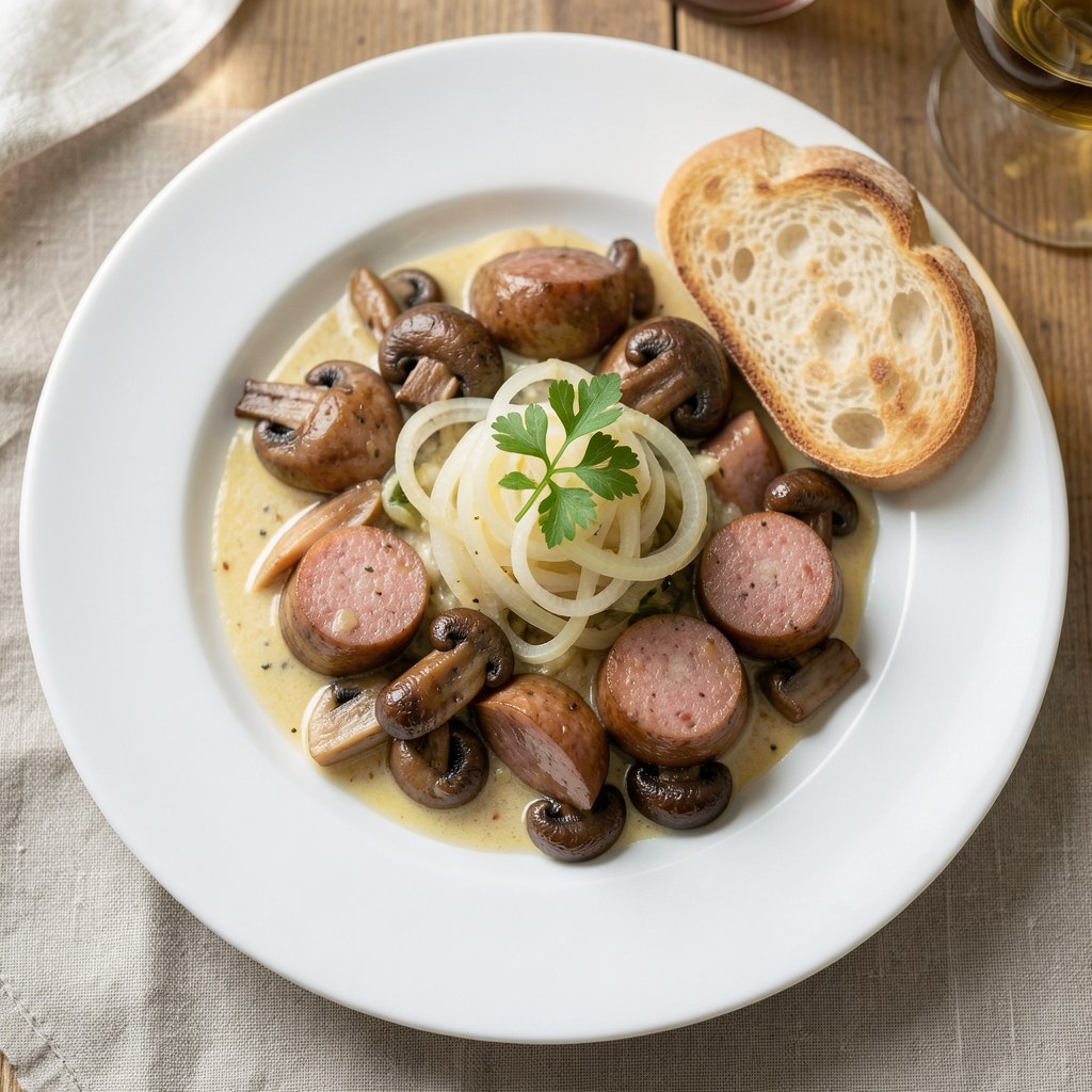 KIELBASKI Z RUSZTU Z WINEM