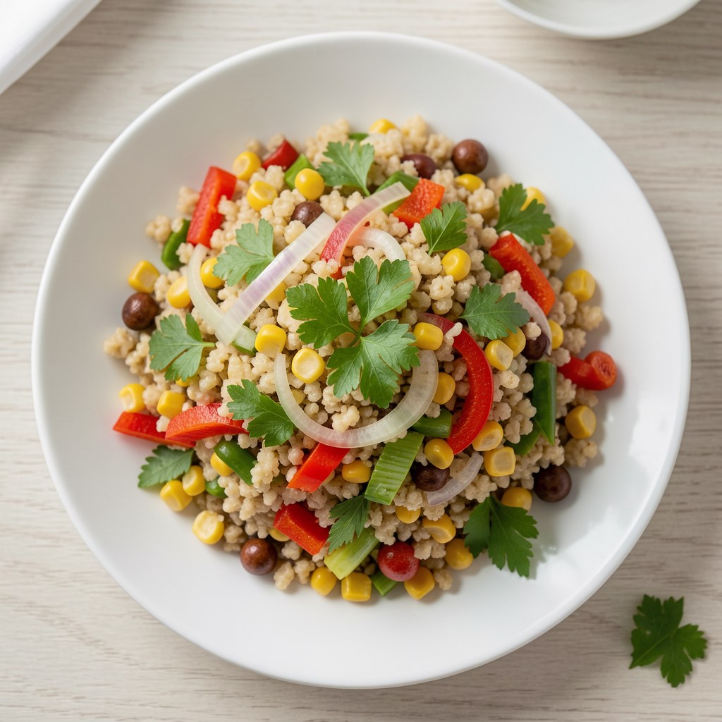 Sałatka z kaszy gryczanej na gorąco