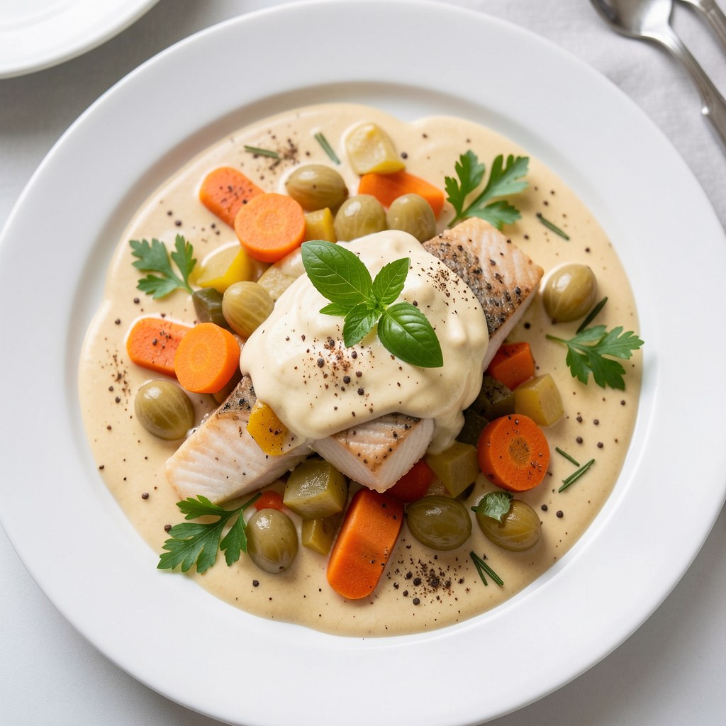 Łosoś w sosie musztardowym