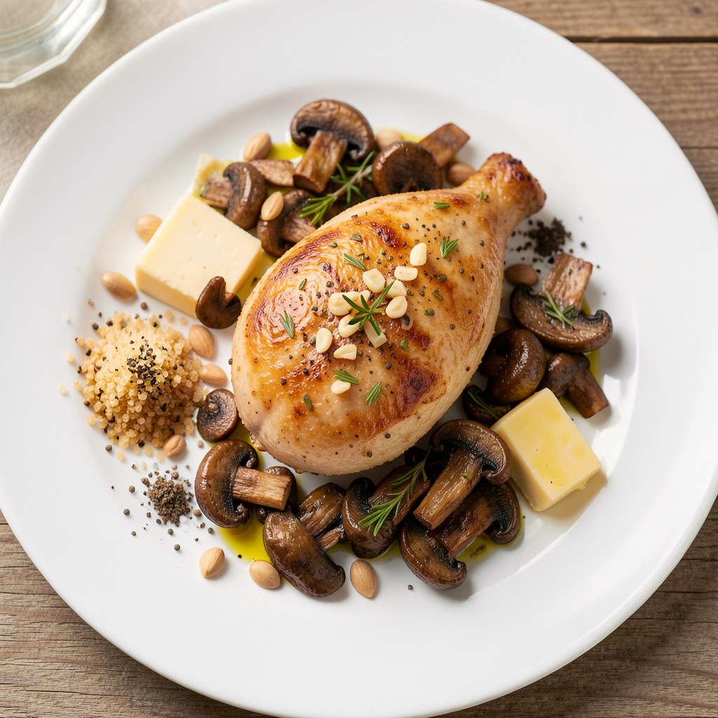Pierś kaczki z grzybami