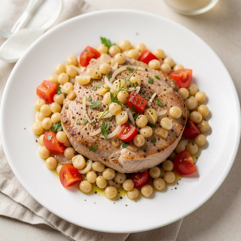 Cielęcina z fasolka perłową