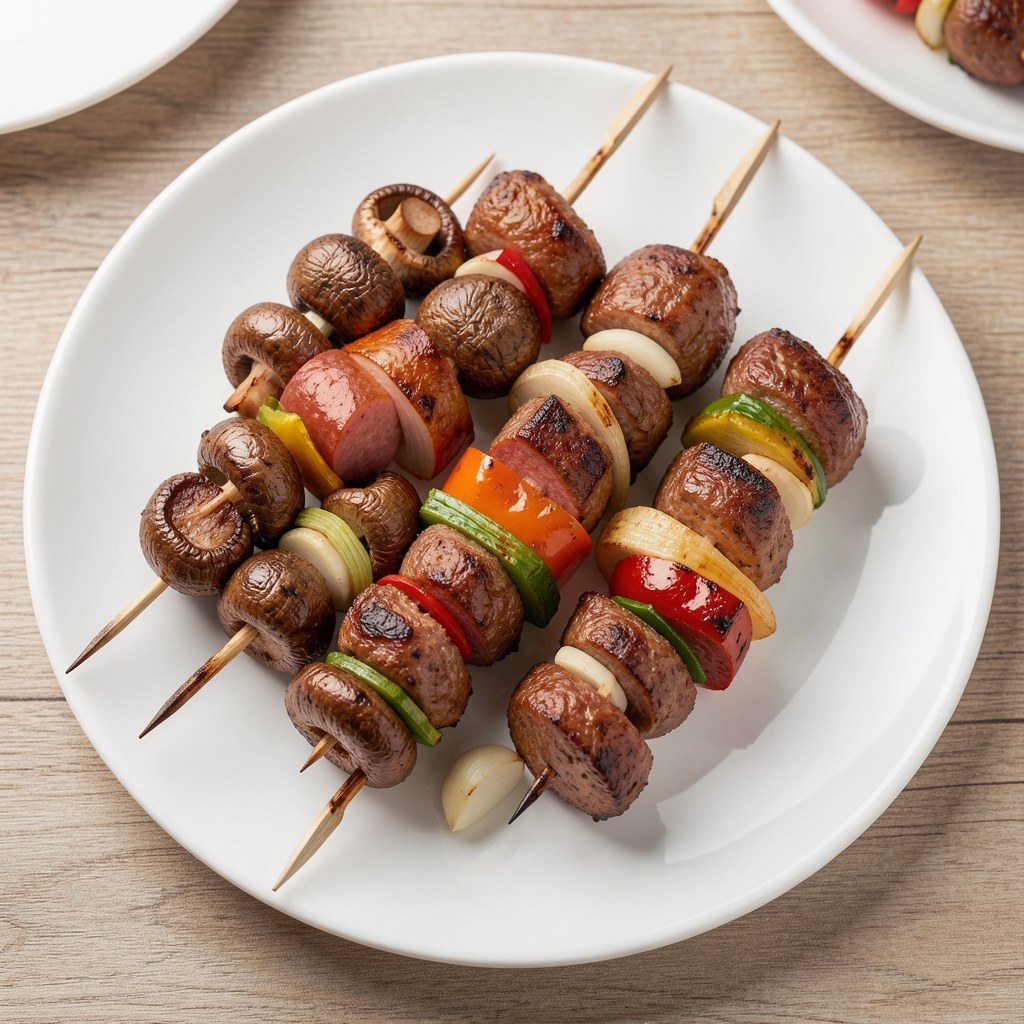 Szaszłyki z kiełbasy z grilla