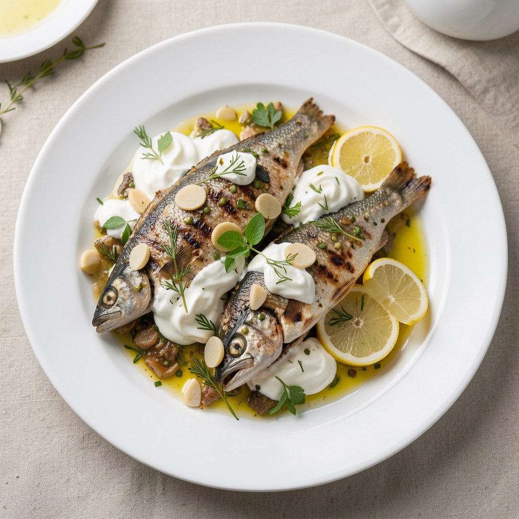 Karasie w sosie ziołowo-winnym