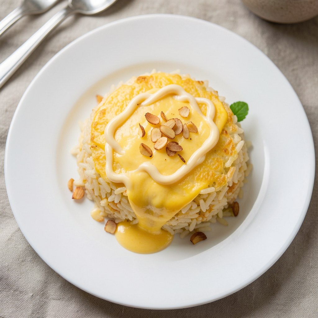 Ryż zapiekany z żółtym serem