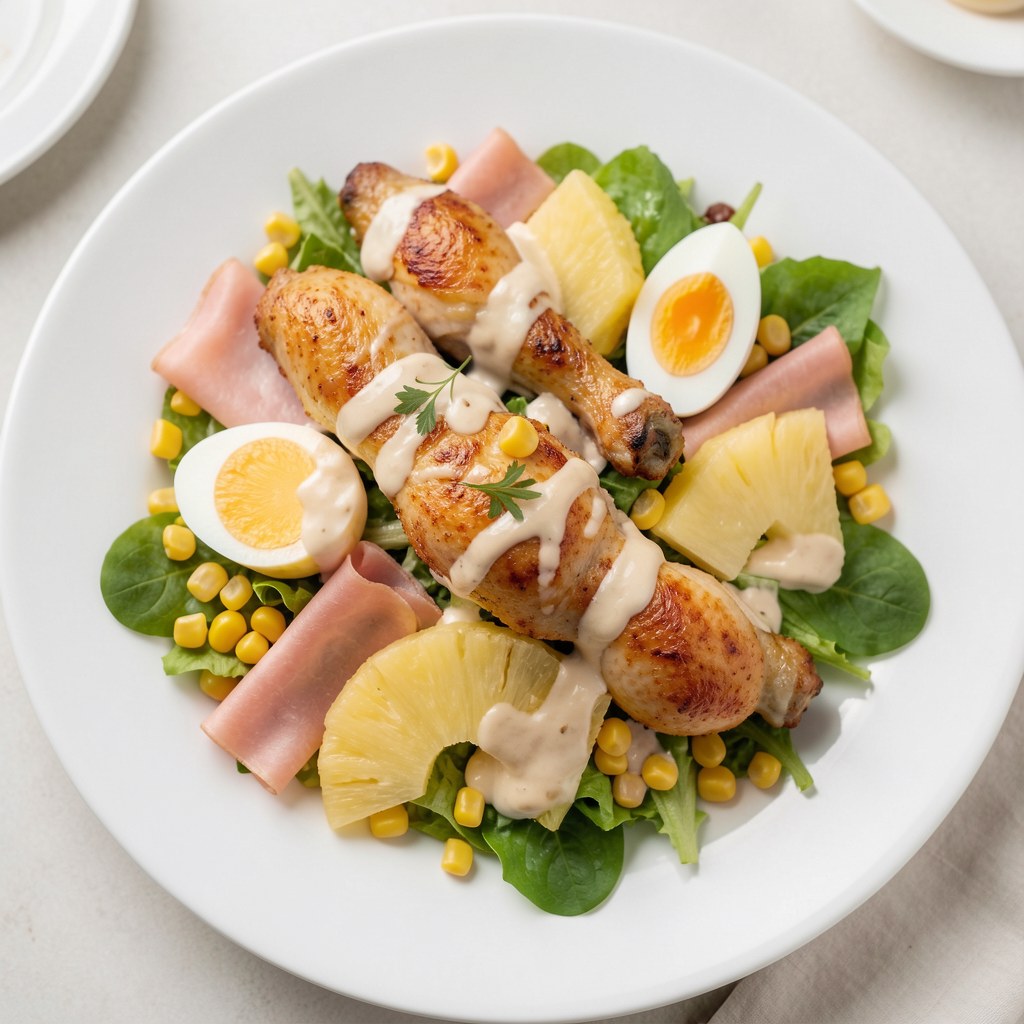 Sałatka z kurczaka z ananasem