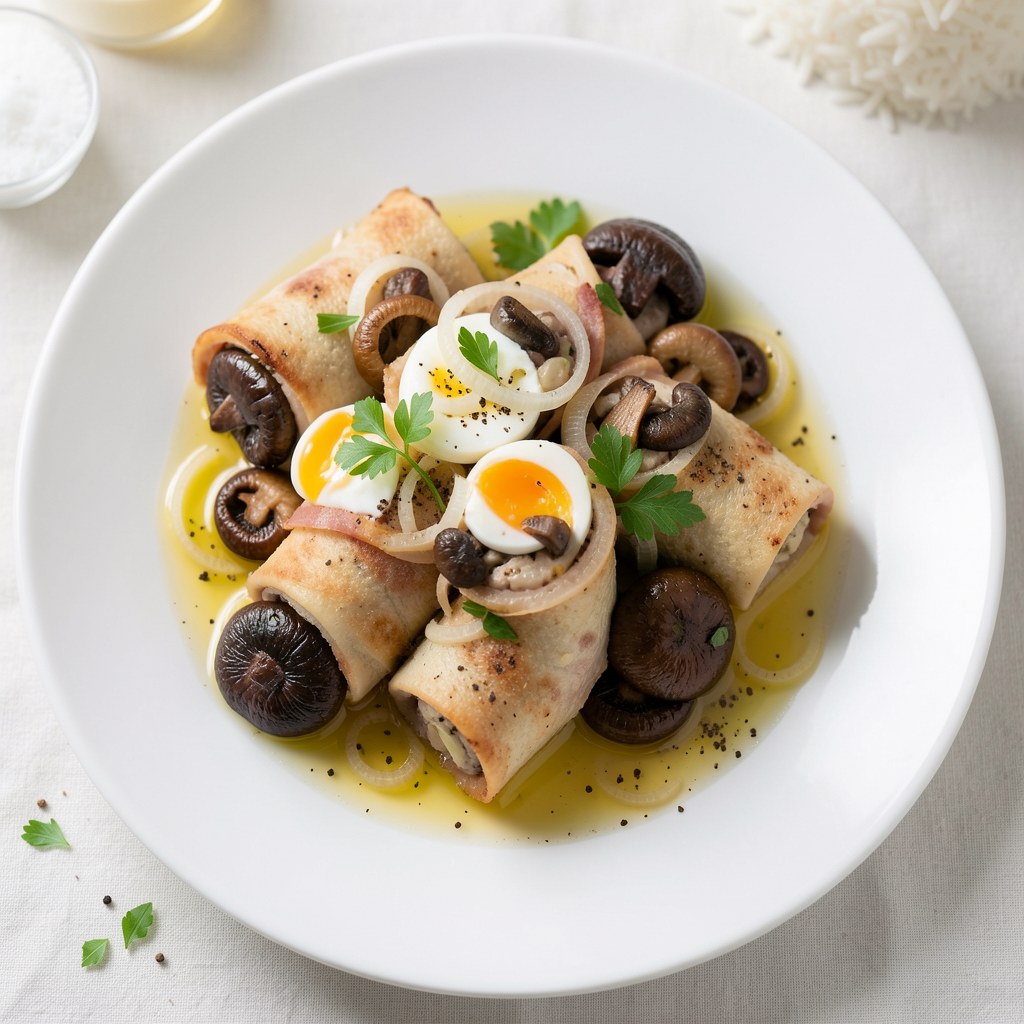 Roladki cielęce z pieczarkami