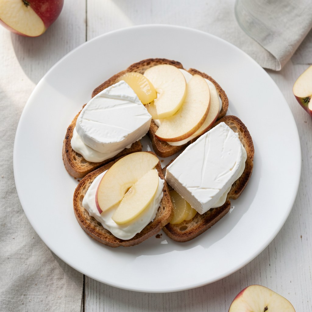 GRZANKI Z SEREM I JABLKAMI