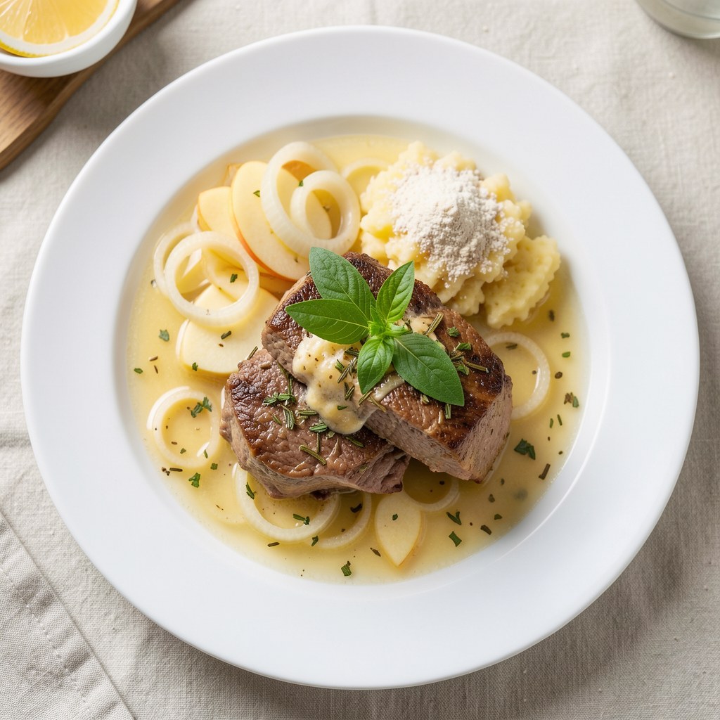 Cielęcina z majerankiem w soku jabłkowym