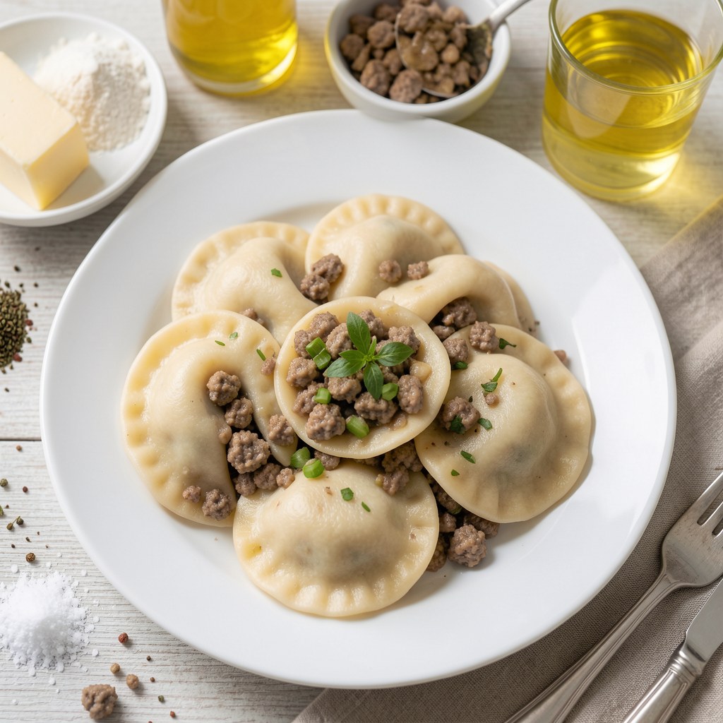 Pierogi z drobiowym mięsem