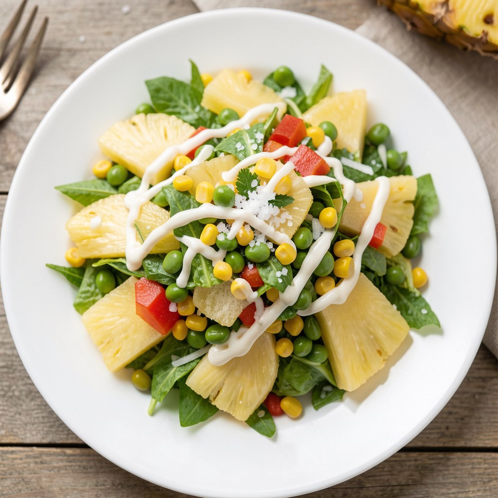 Pyszna sałatka ananas z fasolą