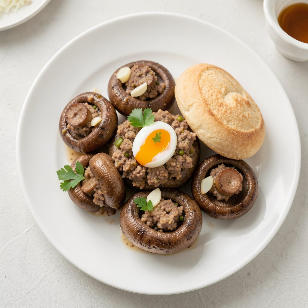 Pieczarki nadziewane mięsem mielonym