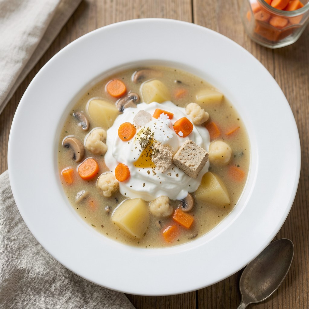 Grzybowa z kluchami na śmietanie