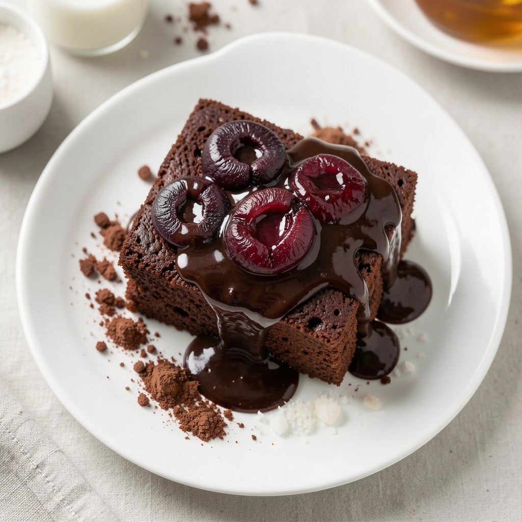 Ciasto czekoladowe z pijanymi wiśniami