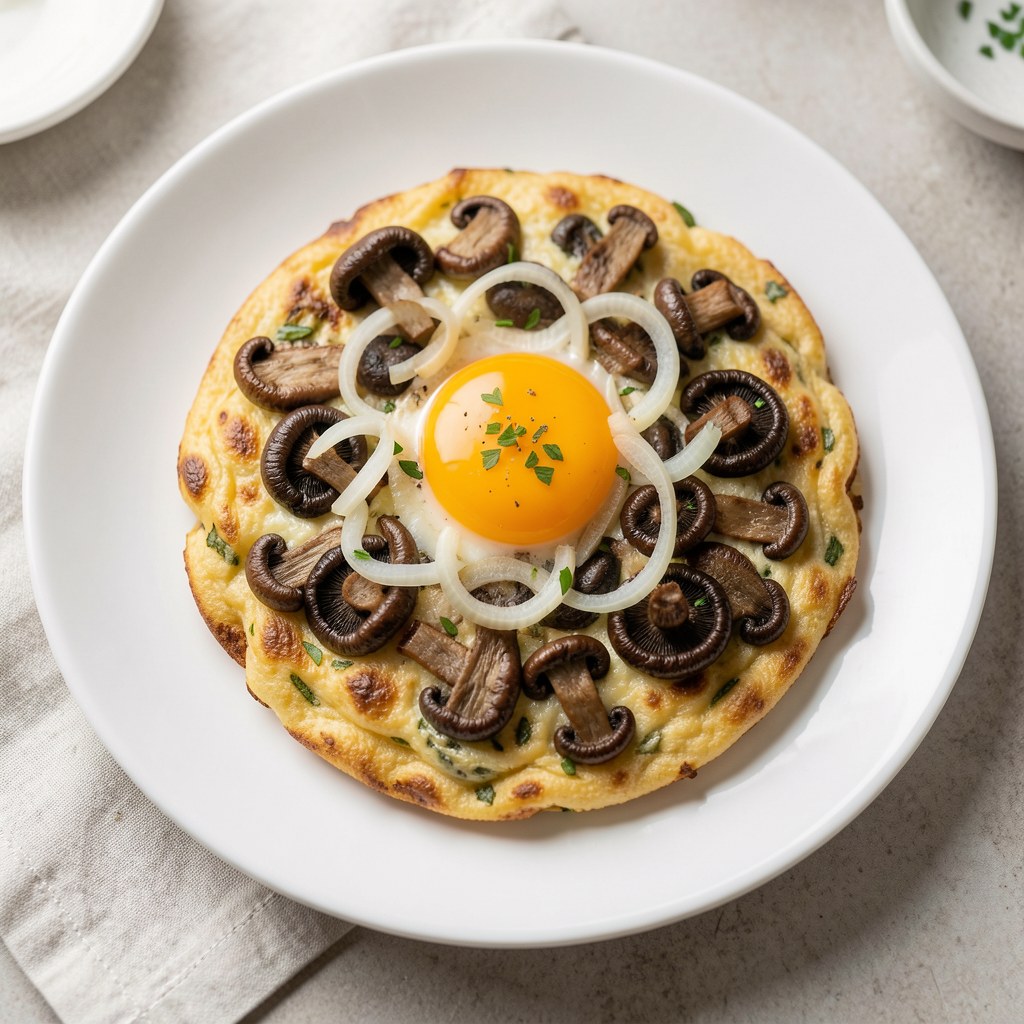 jajecznica z pieczarkami