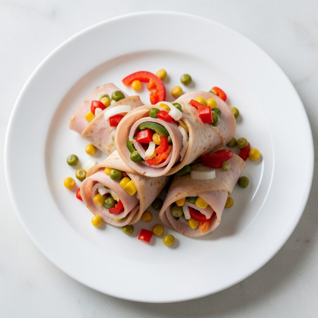 Ruloniki z szynki i kukurydzy