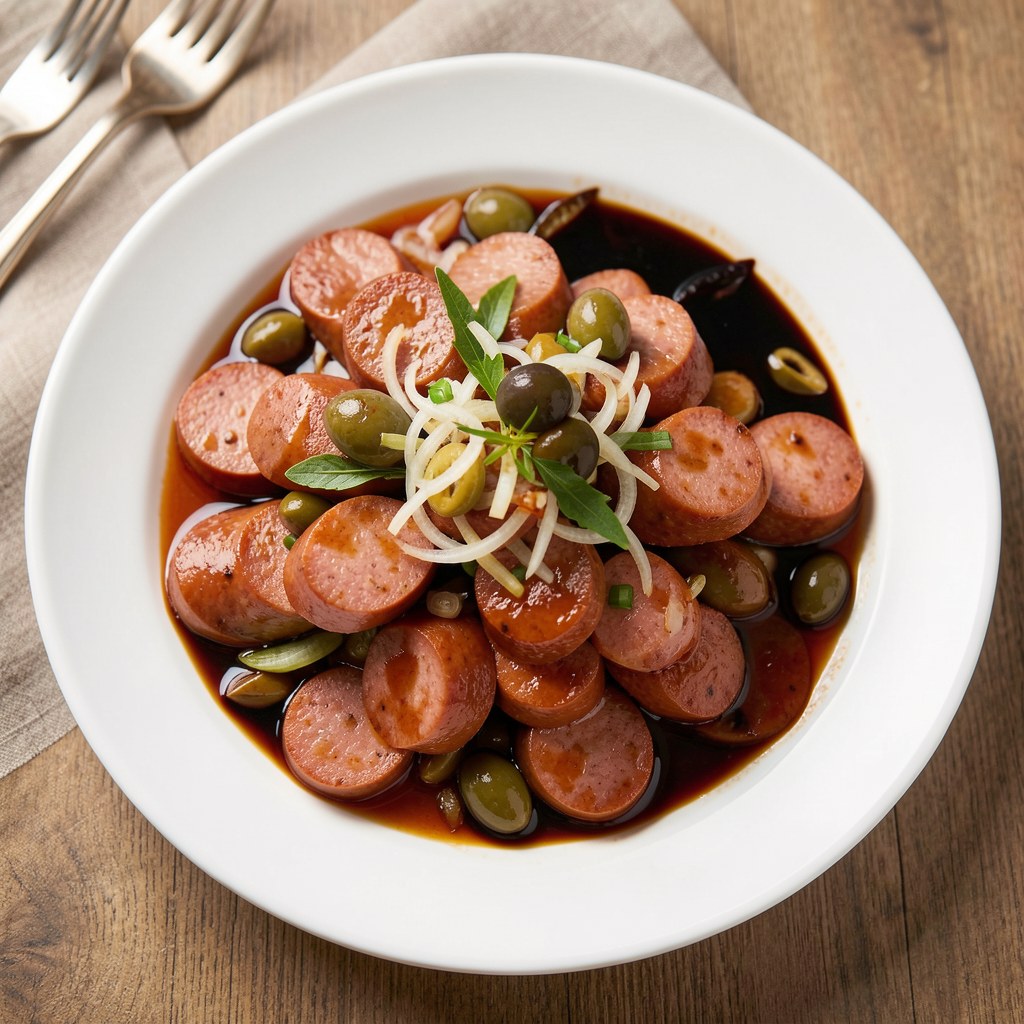 Grillowana kielbaska w chinski marynacie