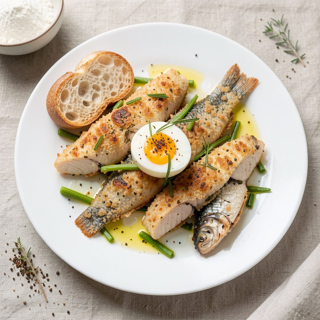 Pstrąg w ziołowej panierce