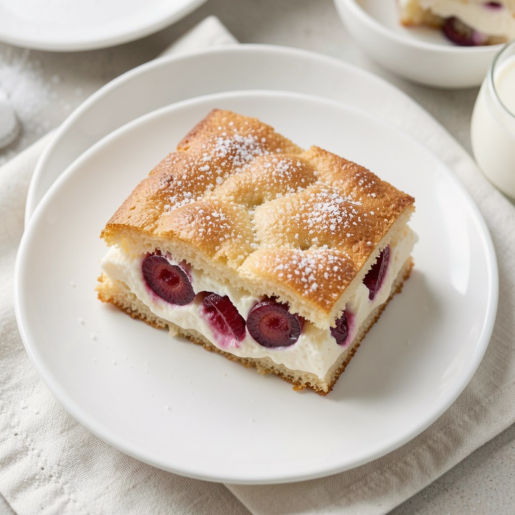 Kruche ciasto z kremem serow o-wiśniowym