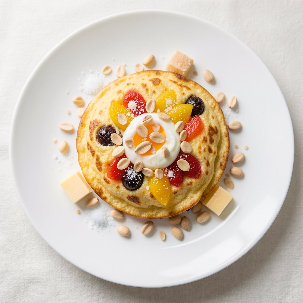 Omlet z owocami i migdałami