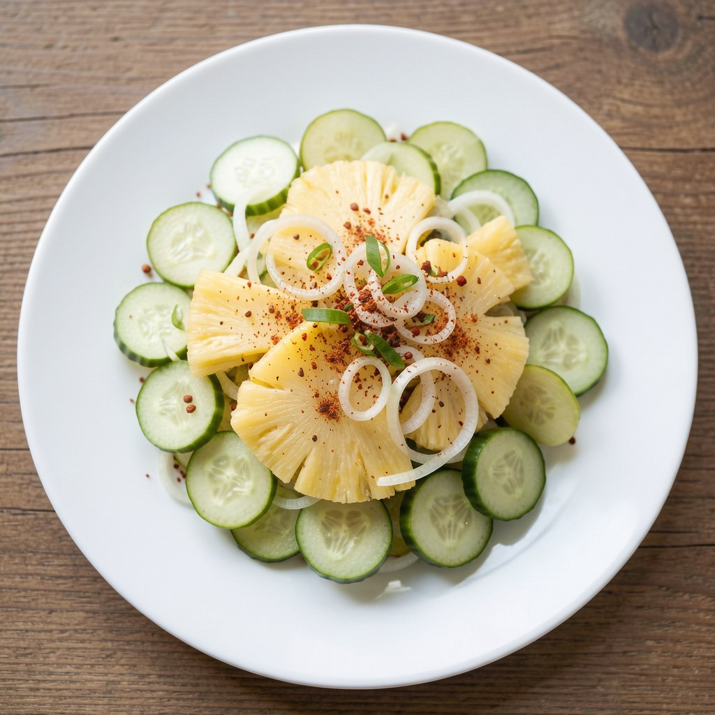 Sąłatka ogórkowa z ananasem i cebuleką