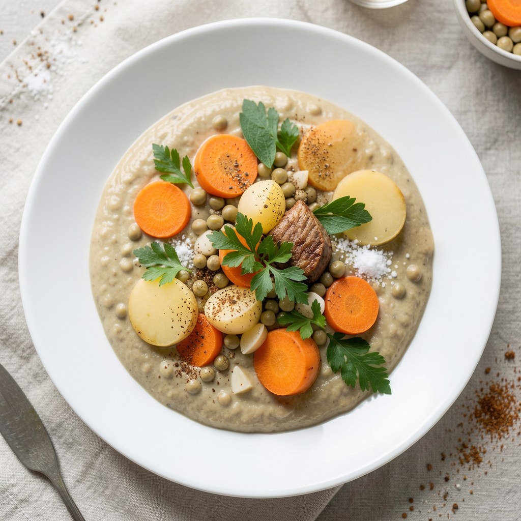 Krem z połówek grochu z błonnikiem