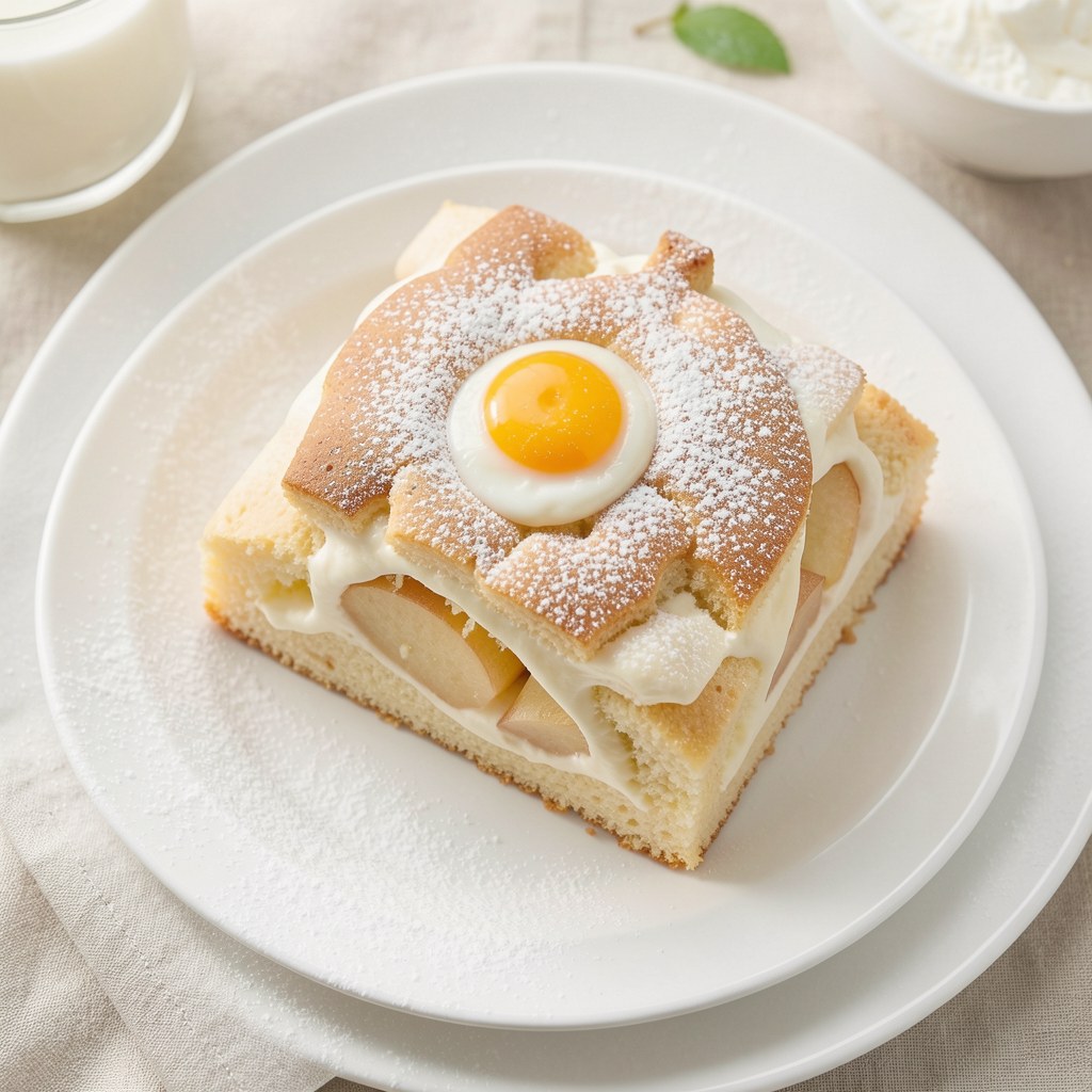 Ciasto z budyniem i jabłkiem