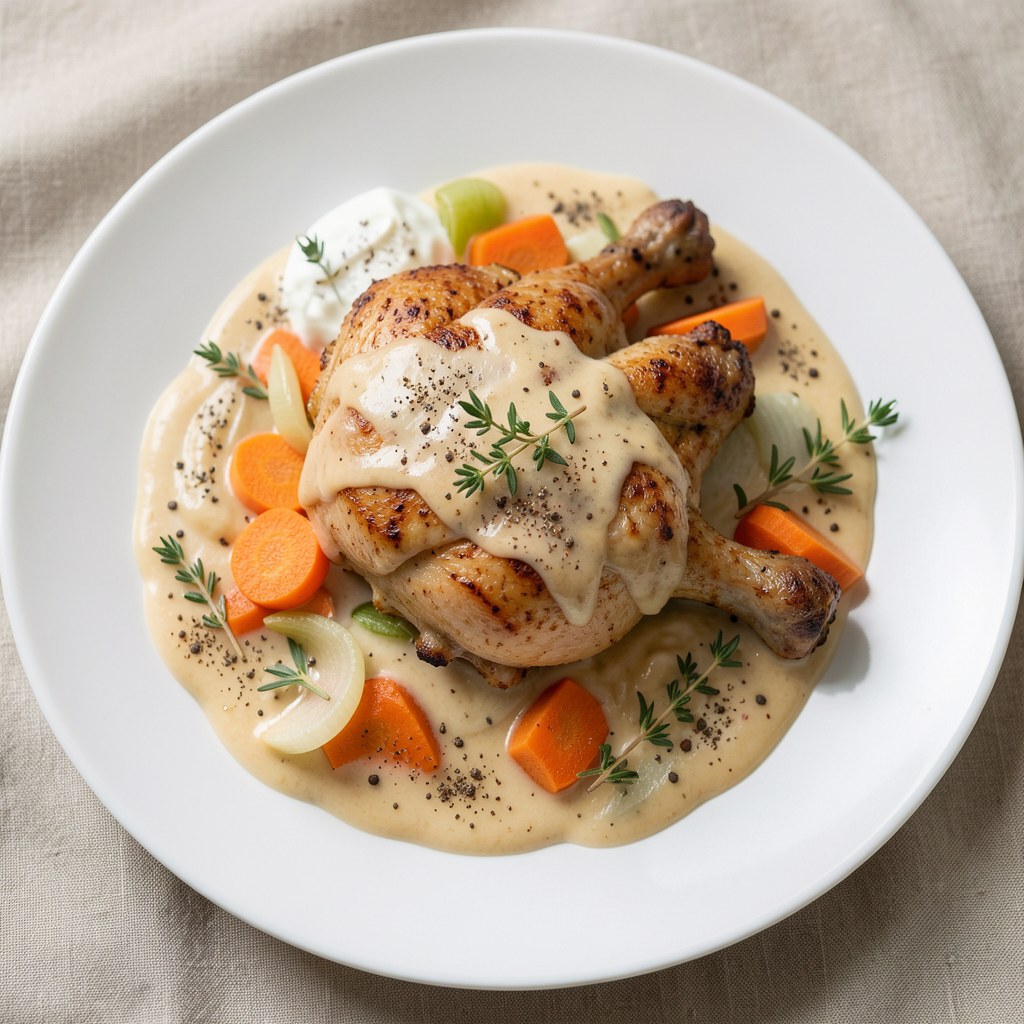 Królik pieczony w winie i klasycznej marynacie Prymat z musztardą