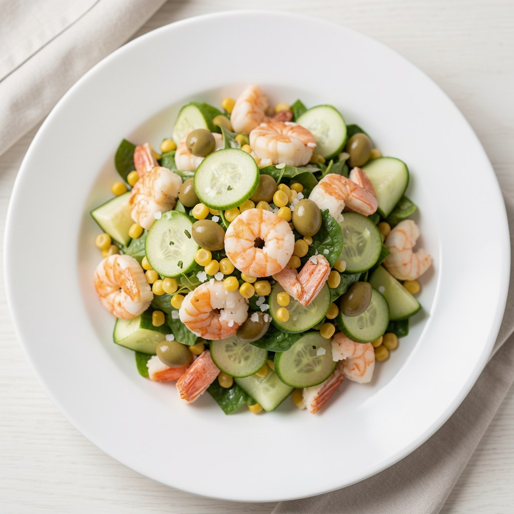 Sałatka z kukurydzy cukinii i paluszków krabowych