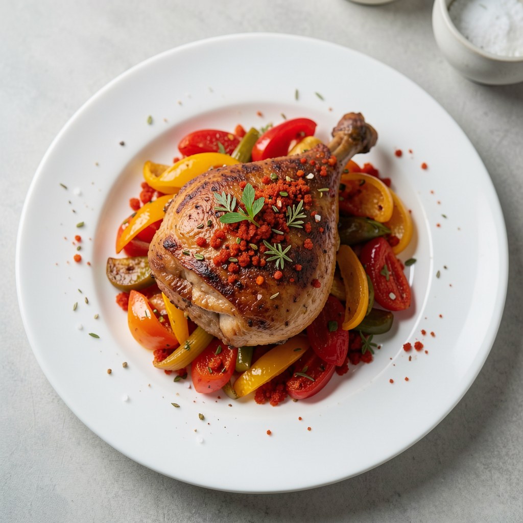 Udziec z indyka w paprykach