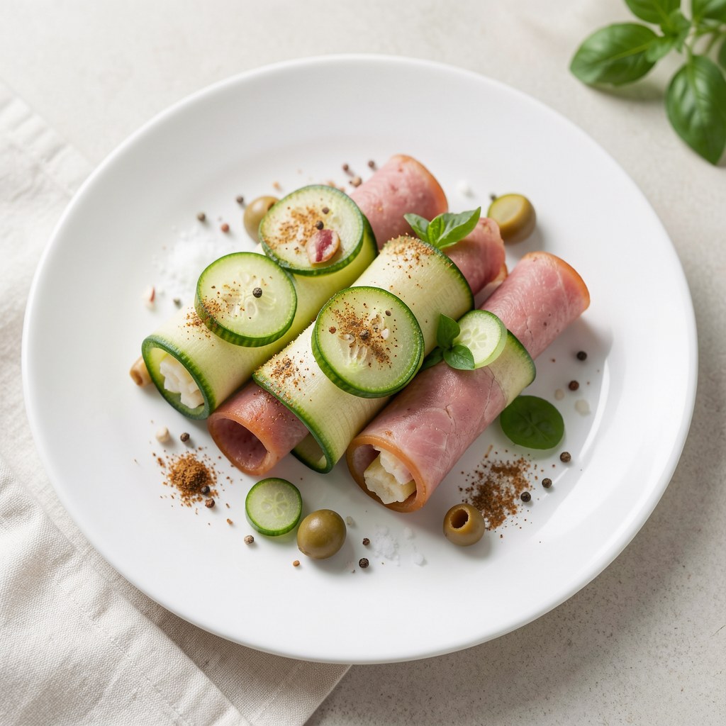 Roladki z cukinii i kabanosa