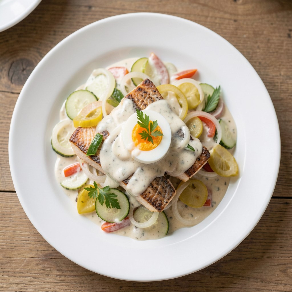 Łosoś w śmietanowej pierzynce