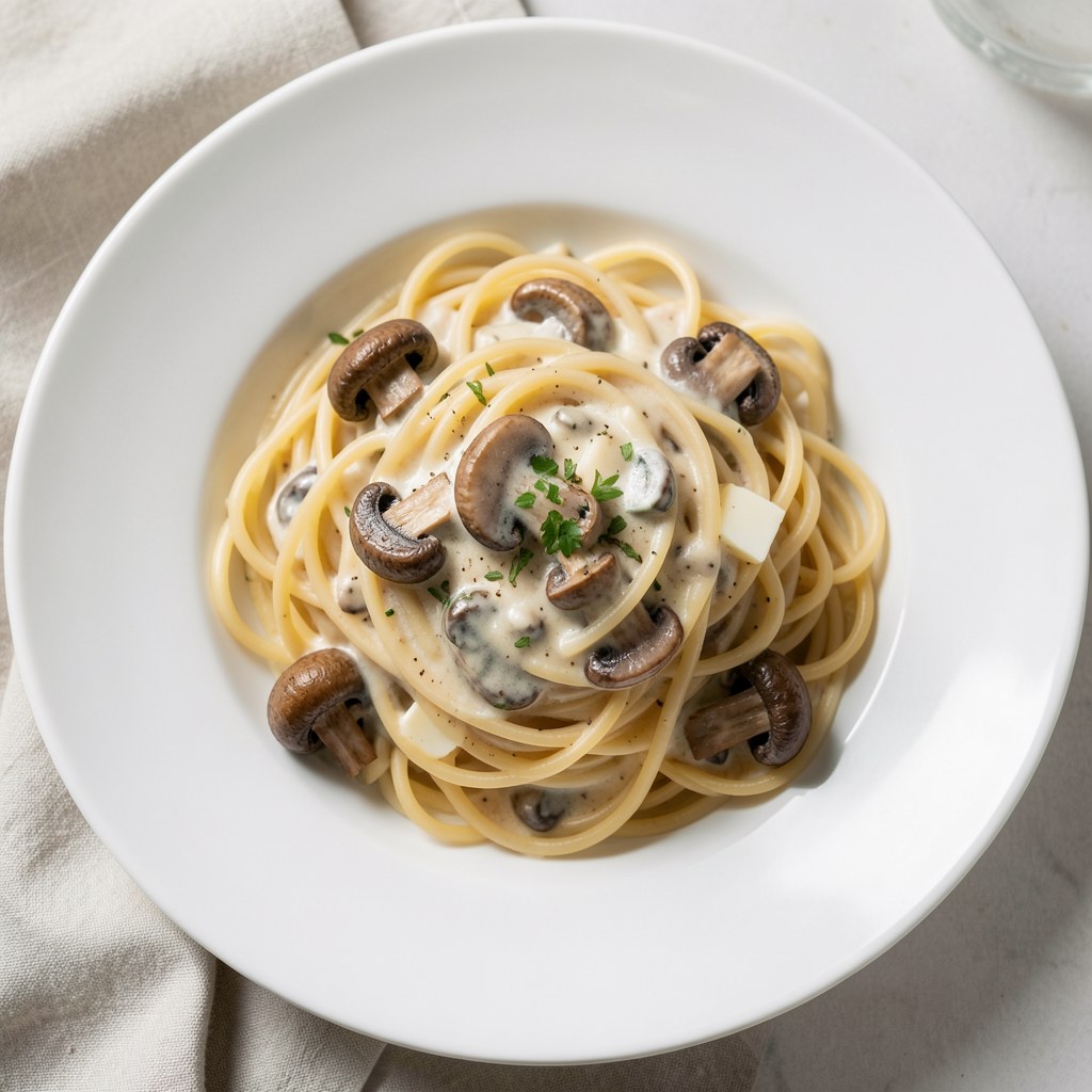 Spaghetti z sosem grzybowym