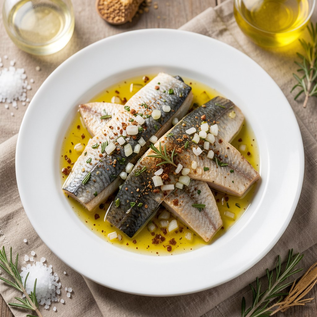 Śledzie zielone w zalewie octowej