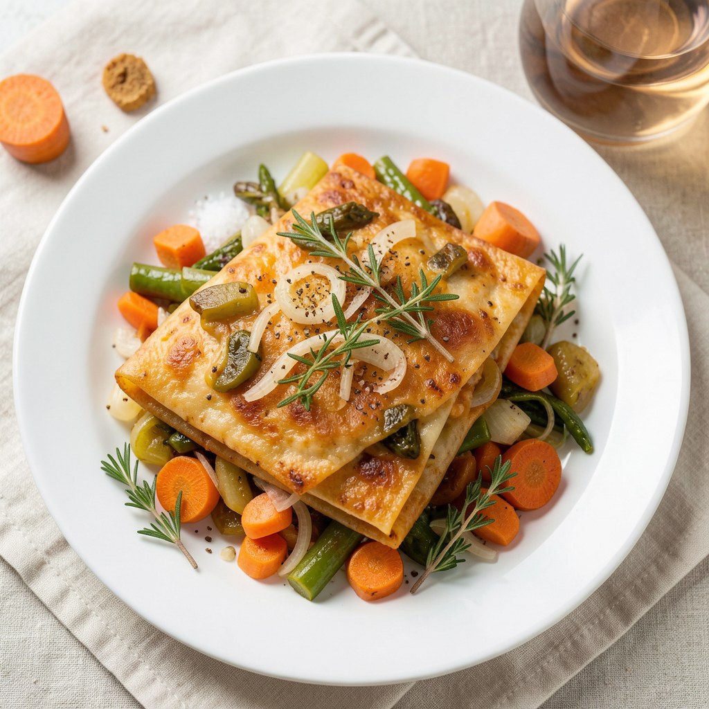 flaki z warzywami i winem