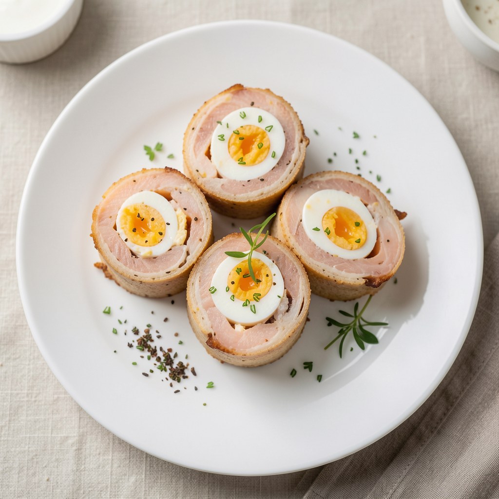 Roladki z łososia z jajkiem