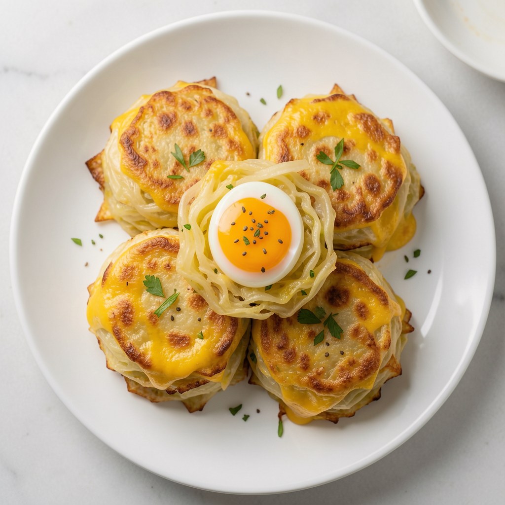 Placuszki kapuściane z żóltym serem