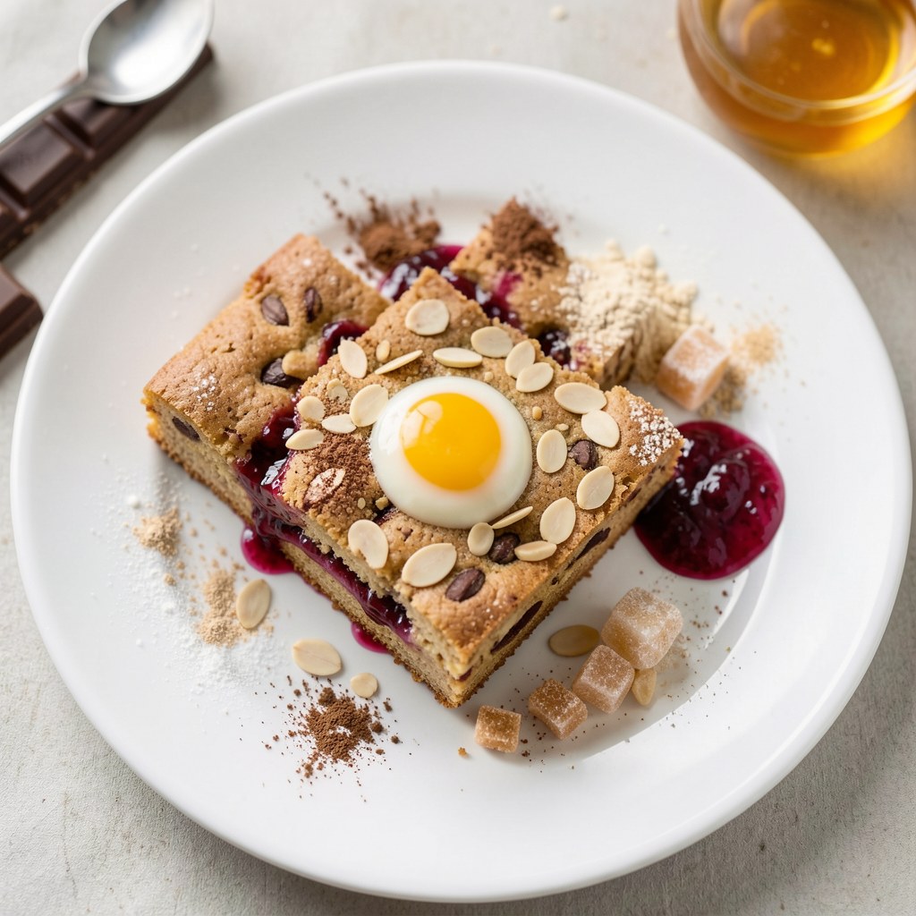 Różne smakołyki: Ciasto korzenne z migdałami i dżemem morelowym