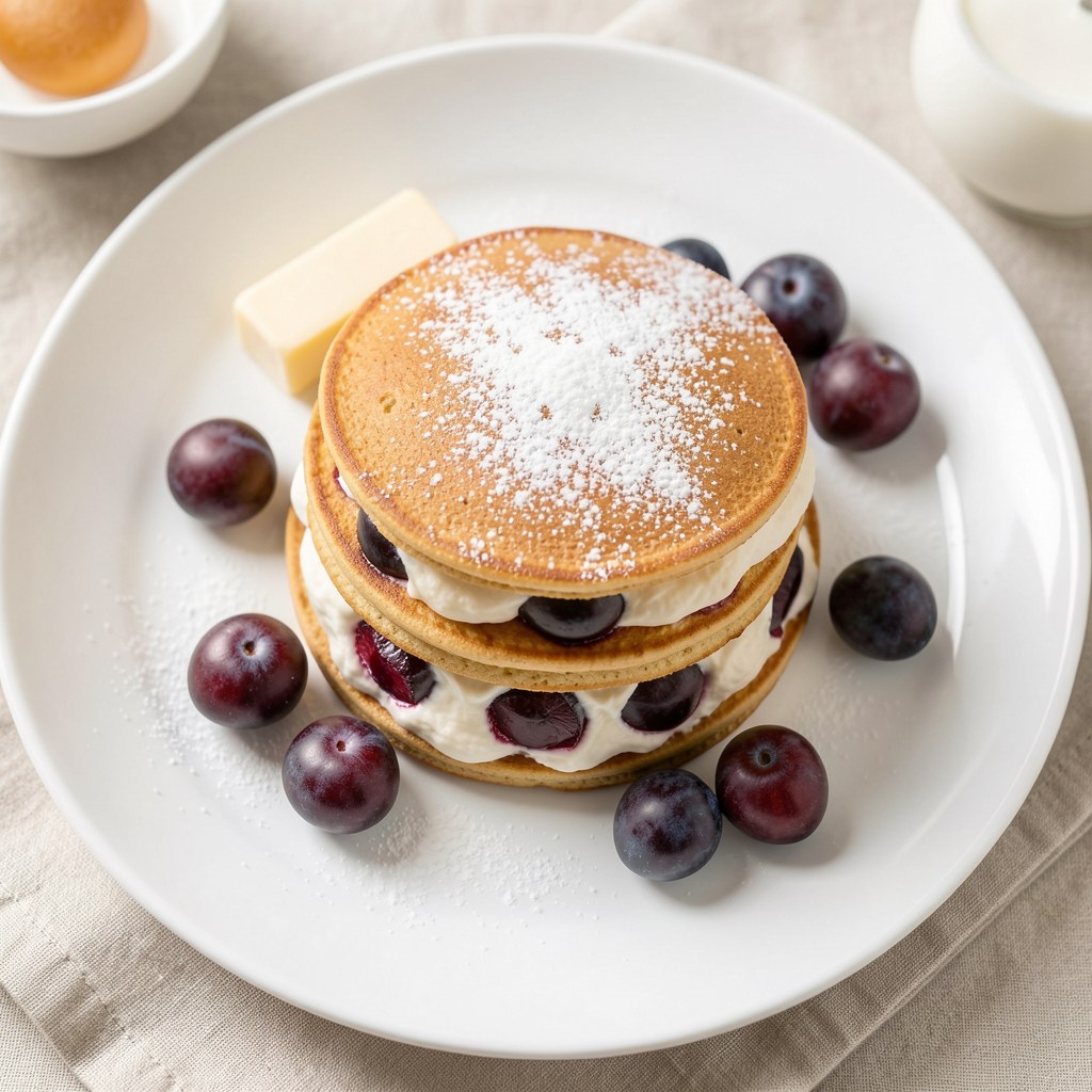 Góralka niskopienna z owocami i kremem