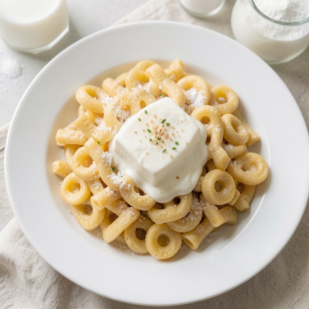 kluski pszenne z serem twarogowym