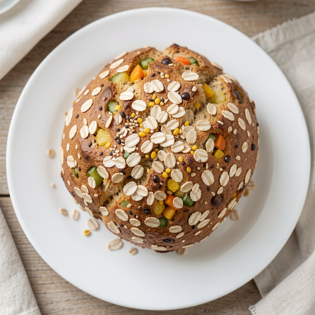 Domowy chleb z płatkami owsianym